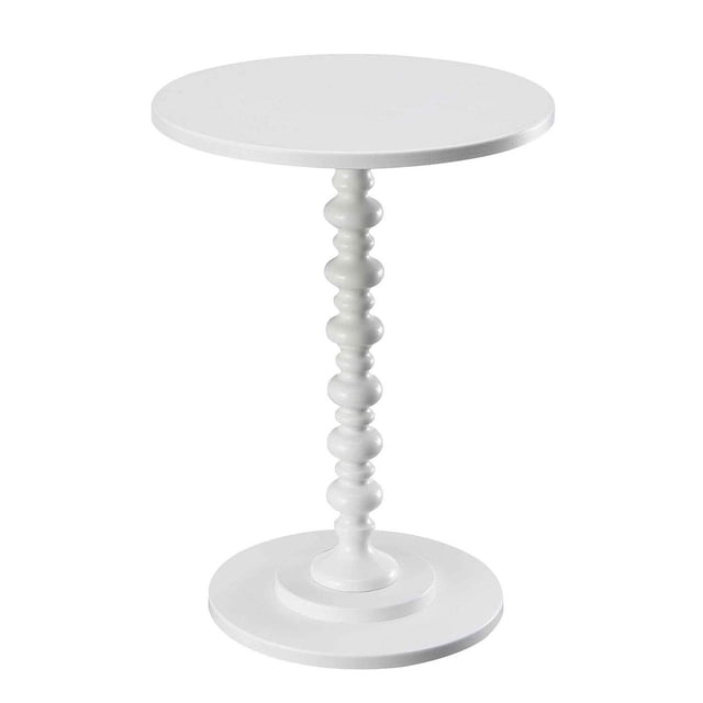 Convenience Concepts Palm Beach Table à Barreaux en Fini Bois Blanc avec Dessus Rond et base Style Barreaux. Fabriquée en Bois durable avec Fini Blanc Lustré, Cette Table de 24 Pouces de Hauteur Est Idéale comme Table d'Appoint Ou de Bout. Ses dimensions Compactes de 17,75 Pouces de Largeur et de Profondeur la Rendent Adaptée aux Petits Espaces. Facile à Assembler Sans Outils, Elle Complète Divers styles de décor.