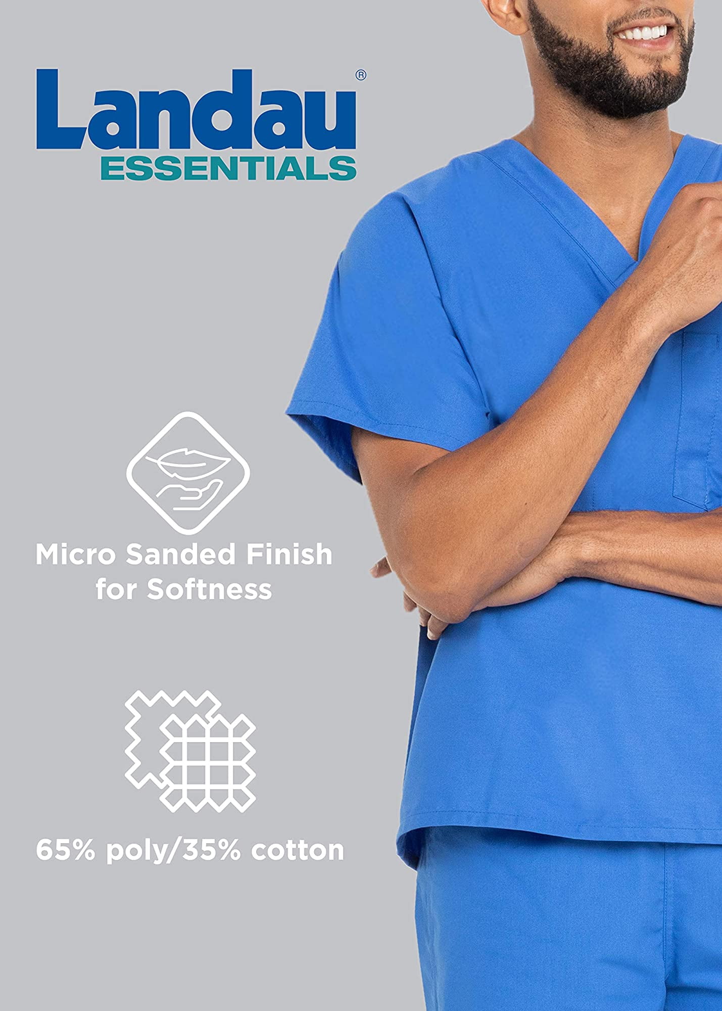 Landau Haut d'Uniforme à Boutons-Pression pour Femme, Coupe Classique Décontractée, Col en V, 4 Poches