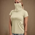 thumbnail image 2 of BiZtdJrK Chandails de Bain de Protection Solaire pour Femmes Été Plage Maillot Dermoprotecteur Chandail Séchage Rapide Manches Courtes Plein Air Randonnée Hauts Beige G Cadeaux pour Papa, 2 of 8