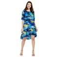 thumbnail image 1 of Women's Hawaiian 3/4 Sleeve Mermaid Ruffle Tunic Dress XL Sunset Blue, 1 of 5