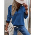 thumbnail image 4 of Haut Tricoté pour Femmes, Col en V, Manches Raglan, Confortable pour le Travail, pour les Rendez-Vous, Gris, Noir, Rouge, Bleu, Kaki, Rose Vif, Couleur Citrouille, 4 of 8