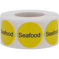 thumbnail image 1 of Seafood Yellow Deli Food Labels | 1″ Round - 500 Pack, 1 of 3
