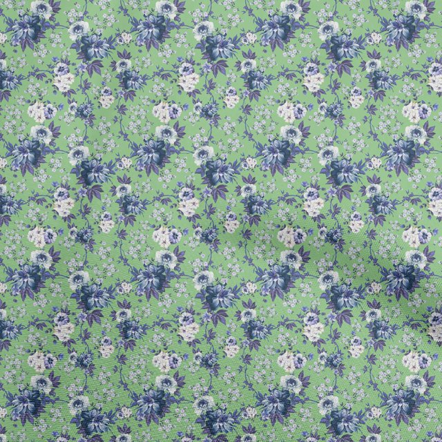 oneOone Silk Tabby Green Fabric Florals Sewing Craft Projects Fabric Prints By Yard 42 Inch Wide