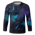thumbnail image 4 of LUOGENLI T-shirts pour Homme pour Hommes Homme Automne et Hiver Mode Imprimé Col Rond Manches Longues T-Shirt Rétro Imprimé Intégral Hauts T-shirts Amusants pour Hommes T-shirts Graphiques Pâques Violet G, 4 of 5