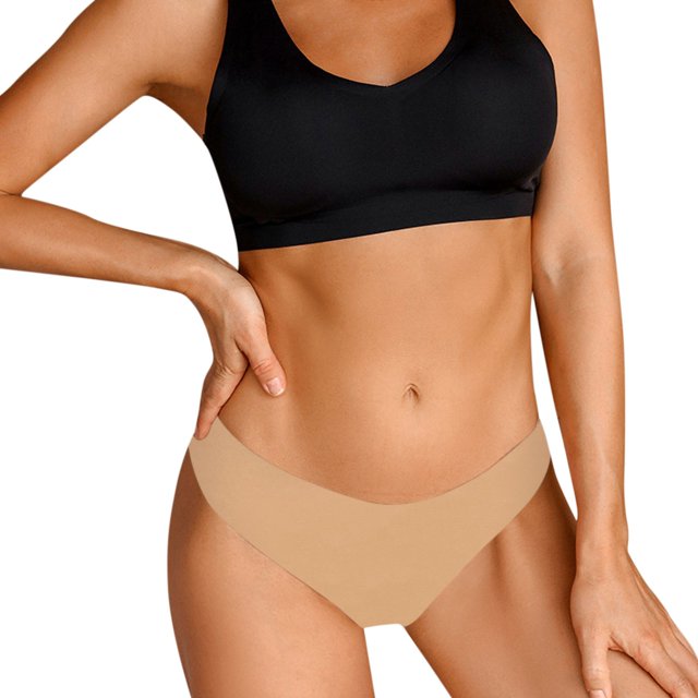 B91xZ Bikini pour Femmes Underwears en Coton Respirant, Beige