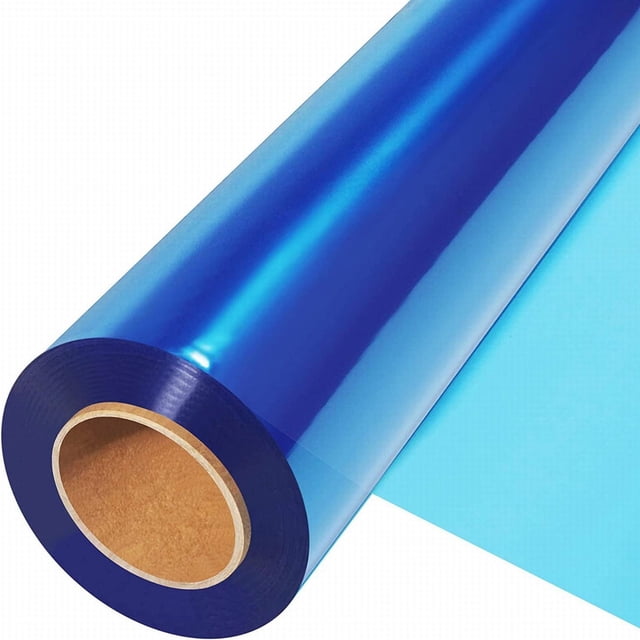 QIXI Papier d'Emballage Mat Coloré Cellophane Transparent Rouleau Cadeau Fait Main Bricolage Matériau d'Emballage pour Fleurs Largeur de Papier 40Cm*Longueur 30M (Rouleau) Bleu Gadgets pour la Maison Rabais Promotions!