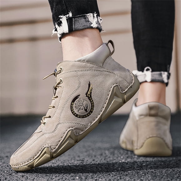 TIMIFIS Men's Casual High-top Pigskin Breathable Shoes ummer