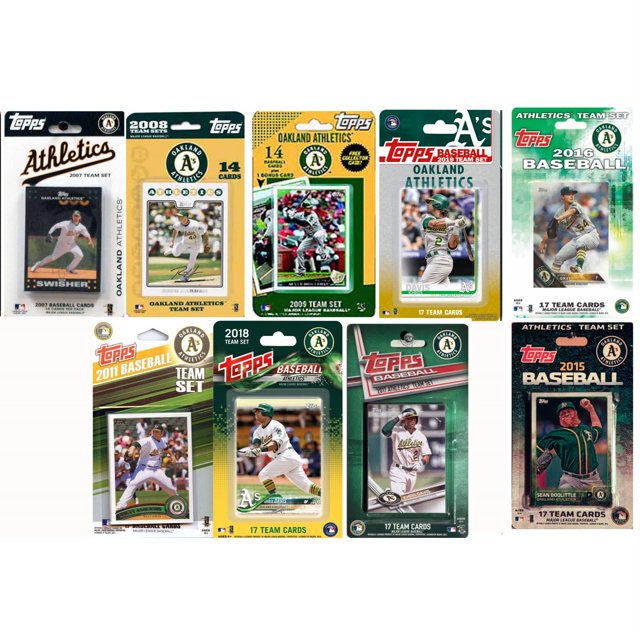 MLB Oakland Athletics 9 Ensembles d'Équipe de Cartes à Échanger sous Licence Différents