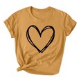 thumbnail image 2 of Styesk T-Shirts pour Femmes Confortables Doux Col Rond T-Shirts Chandail Mode Léger Manches Courtes T-shirt Saint-Valentin Graphique Décontracté Grande Taille Hauts Imprimé Cœur Hauts de Sortie, 2 of 3