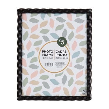 DesignOvation Saltana 8" x 10" Braided Black Tabletop Picture Frame