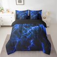 thumbnail image 2 of Erosebridal Horror Lightning Bedding Sets King Size, Blue Comforter Sets with Sheets, Thunder Weather Reversible Bed Set, Microfiber Room Decorative, 7 Pieces, 2 of 5
