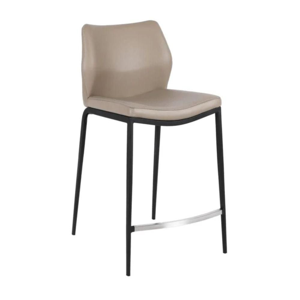 Tabouret de bar incurvé de couleur crème Avec un design incurvé parfait et des pieds en métal élégants