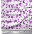 thumbnail image 1 of Soimoi Purple Poly Georgette Fabric Clover & Daisy Floral Decor Fabric Printed Yard 42 Inch Wide, 1 of 3