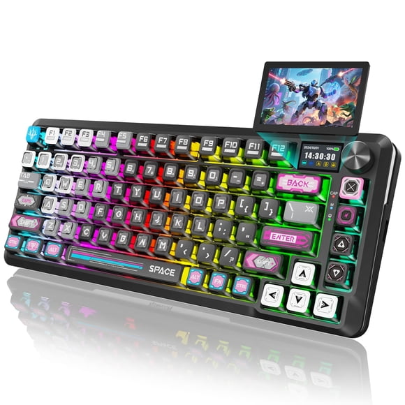 Redragon Wireless Mechanical Gaming Keyboard - Gasket-Mounted RGB Backlit, Custom Keys, 3-Mode(Bluetooth/2.4G/USB), Hot-Swap Pre-Lubed Switches, Scre