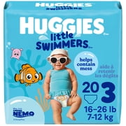Huggies Little Swimmers Disposable Swim Diapers, Size 3 (16-26 lbs), 20 Ct