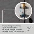 thumbnail image 4 of Better Homes & Gardens Matte Black Tension Pole Shower Caddy, Resists Rust, 3-Tier Storage, 4 of 9