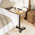 thumbnail image 2 of Giantex Adjustable Tilt Overbed Table, Medical Bedside Bed Table, Hospital Food Tray, Home Laptop Desk, Natural, 2 of 10
