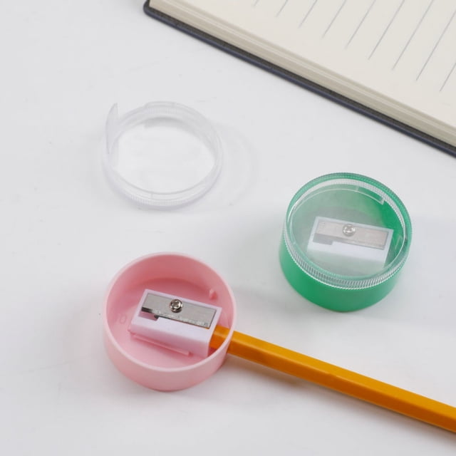 Dvkptbk Round Mini Pencil Sharpener Color Transparent Hole Pencil Sharpener for Pupils Children Stationery Sharpener