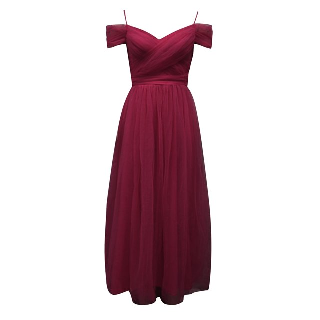 B91xZ Tenues d'Été pour Femmes Robe Maxi Élastique Taille Haute pour Invité de Mariage Soirée, RD1 L