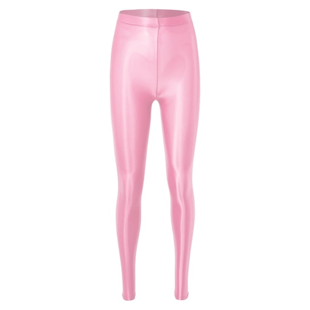 Choomomo Leggings Moulants de Performance pour Femmes, Extensibles, Brillants, Sport, Hip-Hop, Rave, Rue, Danse Moderne, Rose G