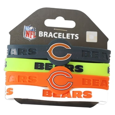 NFL Bracelet en Silicone avec Logo de l'Équipe Sportive Chicago Bears - Ensemble de 4