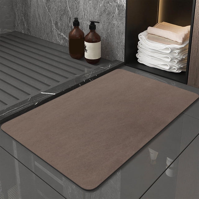 Tapis de Sol Super Absorbant - Tapis de Salle de Bain Antidérapant, Tapis en Terre de Diatomées à Séchage Rapide, Résistant à, Café, JKODE