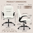 thumbnail image 4 of COOLHUT PU Leather Ergonomic Office Chair, Mid Back Home Computer Chair with Flip-up Armrest, Adjustable Height & Back Support, 360° Swivel Gaming Chair with Wheels & Rocking Function, Space Saving, 4 of 10