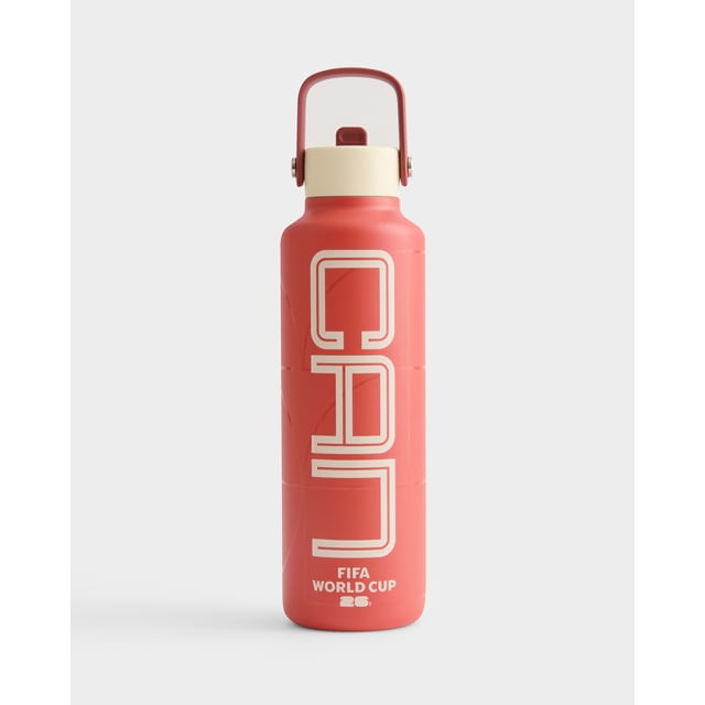 FIFA World Cup 2026 by Atelier Sportif 24 oz Touch Performance Insulated Stainless Steel Water Bottle with Straw Lid, Keeps Cold 24 Hrs, Canada Red