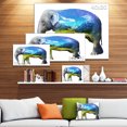 thumbnail image 3 of Illustration Double Exposition d'Éléphant - Grande Impression d'Art sur Toile d'Animal, 3 of 4