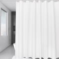 thumbnail image 3 of Maplenight Solid Color Shower Curtain Liner 79 x 71 Inch Waterproof Fabric Bathroom Curtain With Hooks Simple Modern Design For Tub Toilet Closet Polyester Washable Extra Long White, 3 of 6