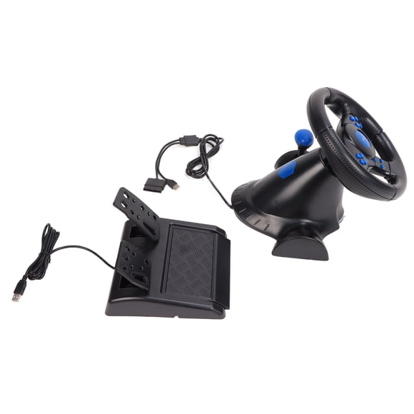 Volant de Course, Volant de Course pour Jeux PC 2 Axes Rotation à 180 Degrés Prend en Charge la Vibration Multifonction pour