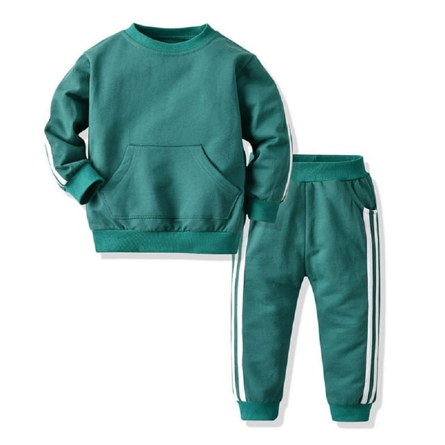 Ensemble de Chandail en Molleton Décontracté pour Garçons 2 Pcs Ensemble de Survêtement Automne pour Filles Tout-Petits Tenue de Printemps Automne Col Rond