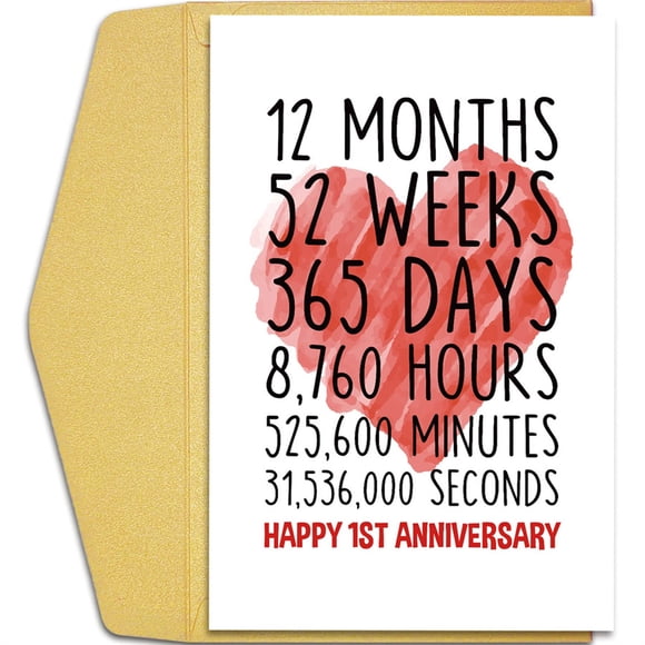 Yhmxh Valentine's Decoration Anniversary Present Wedding Anniversary Card 365 Day Commemorative Card Envelope Valentine's Day Gift for Woman