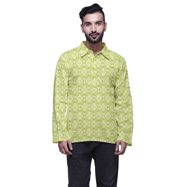 Atasi Printed Button Placket Traditional Kurta For Men Short Kurta Shirt For Boy