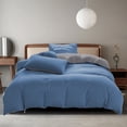 thumbnail image 1 of PRETXORVE All-Season Bedding Set - 4-Piece Washable Solid Color Bed Sheet Duvet Cover and Pillowcases, 1 of 9