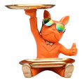 thumbnail image 2 of Sculpture Chic de Butler Statue de Chien Rangement de Bijoux Figurine d'Animal Porte-Clés pour Orange, 2 of 8