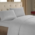 thumbnail image 2 of Grey 4 Piece Fitted Sheet Set Bedding Comforter Cover Pillowcases Solid Color Imitation Satin Home Textile For Bedroom Hotel 89.7X101.9 Inches Grey, 2 of 6