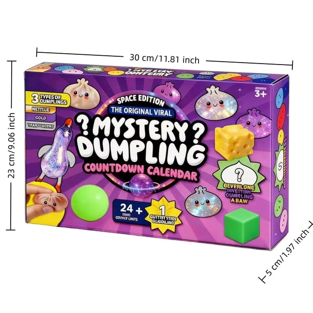 2026 Dumpling Squishy Advent Calendar, 24 PCS Squishy Dumpling Mystery Countdown Dumpling Advent Calendar,Mystery Countdown Calendar for Stress Relief ,Sensory Fidget Toy for Adult