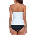 thumbnail image 2 of RELLECIGA Women's Ruched Bandeau Tankini Top Swimsuits, 2 of 6