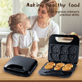 thumbnail image 3 of Animal Mini WaffleMaker 6 Animal Shaped Pancakes Breakfast Machine Non-Stick Waffler Iron Household for Kids Adults (US), 3 of 7