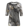 thumbnail image 4 of EQWLJWE Liquidation d'Économies d'Été! T-Shirts à Imprimé Graphique pour Femmes à Manches 3/4, T-Shirts d'Entraînement, Col Rond, T-Shirt Décontracté, Haut Gris G, 4 of 5