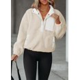 thumbnail image 2 of REDHOTYPE Women's Button Long Sleeve Brushed Jacket Coats with Pockets, 2 of 4