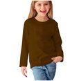 thumbnail image 1 of Huvoen T-Shirts en Coton Unisexes pour Enfants et Tout-Petits à Manches Longues, Blouses et Chemises à Col Rond pour Filles, Chemises à Manches Longues à Imprimés, Jolis Chandails Ras du Cou, Hauts, Blouses Habillées Décontractées, Vêtements, Brun, 4 Ans, 1 of 7