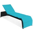 thumbnail image 2 of Costway Chaise Longue Inclinable en Rotin pour Patio, Dossier Réglable, Coussinée, Turquoise, 2 of 10