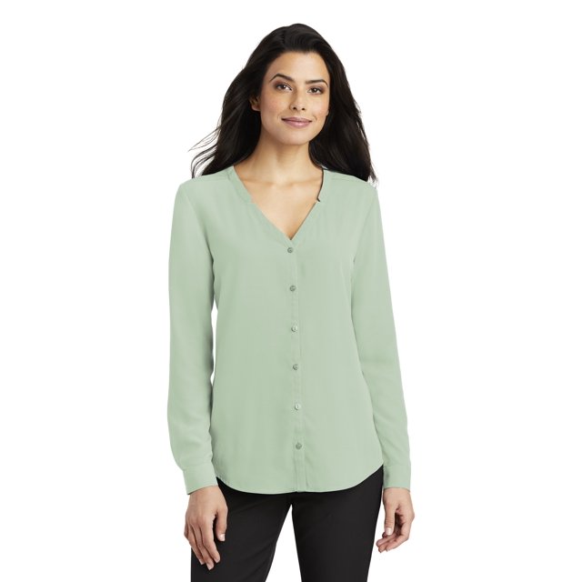 Port Authority Women's Long Sleeve Button-Front Blouse
