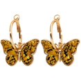 thumbnail image 3 of Hoop Dangle Earrings Butterfly  Vintage Huggie Hoop Earrings Pierced Earrings, 3 of 4