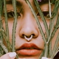 thumbnail image 3 of Septum Nose Rings Hoop Stainless Steel Faux Lip Ear Nose Septum Ring Non Piercing Clip on Nose Hoop Rings Body Piercing Jewelry, 3 of 5