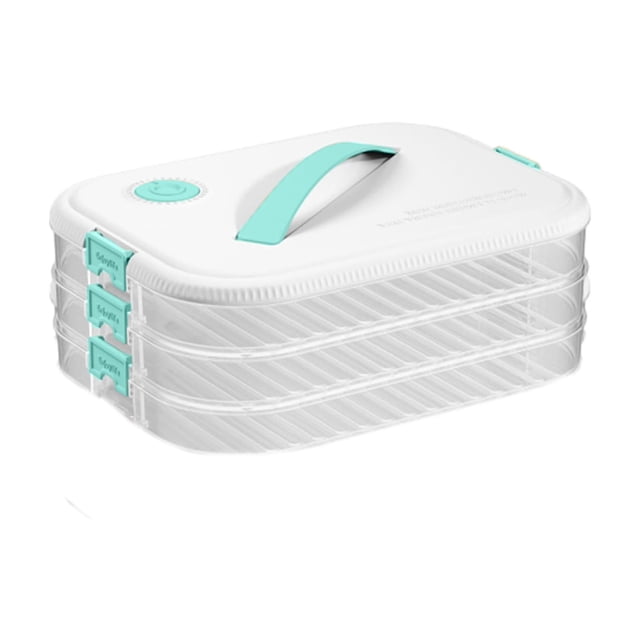 XZNGL Household Dumpling Box Kitchen Refrigerator Freezer Chronograph Multi-Layer Transparent Food-Grade Ravioli Dumpling Vegetables Etc Storage Preservation Box