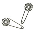 thumbnail image 4 of lionlar Lot de 2-3 10 Pcs Épingles Hijab Filigranes Ajourées Fleur Cœur Bricolage Broche Bijoux Noir 2 Pcs, 4 of 8