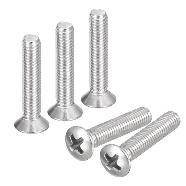 Unique Bargains Vis de Machine Phillips Tête Ovale M5x25mm, Lot de 50 Vis de Comptoir Légèrement Surélevées en Acier Inoxydable 304